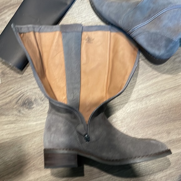 Gentle Souls Suede Mid Calf Boots - Brian Concrete Suede Gray Women's. - Picture 9 of 11